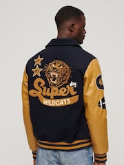 Superdry Black Collared Patched Bomber Jacket - Image 2 of 6