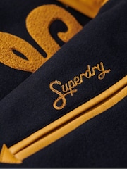 Superdry Black Collared Patched Bomber Jacket - Image 6 of 6