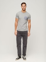 Superdry Grey Copper Label Chest 100% Cotton Graphic T-Shirt - Image 2 of 5
