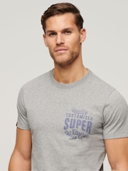 Superdry Grey Copper Label Chest 100% Cotton Graphic T-Shirt - Image 3 of 5