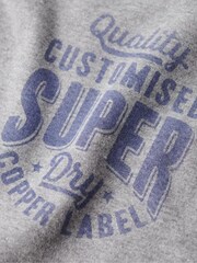 Superdry Grey Copper Label Chest 100% Cotton Graphic T-Shirt - Image 5 of 5