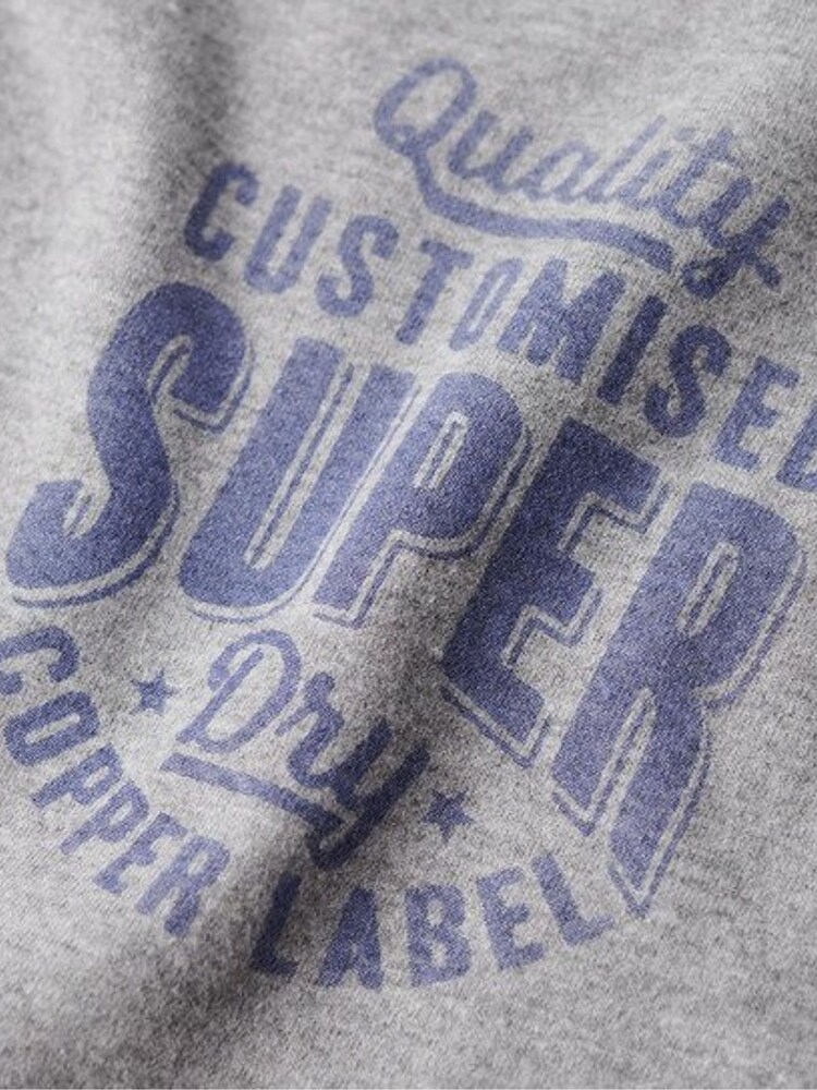 Superdry Grey Copper Label Chest 100% Cotton Graphic T-Shirt - Image 5 of 5