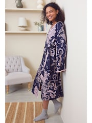 Laura Ashley Navy/Pink Josette Dressing Gown - Image 4 of 7