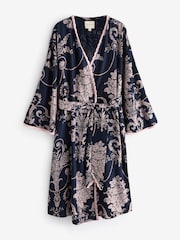 Laura Ashley Navy/Pink Josette Dressing Gown - Image 7 of 7