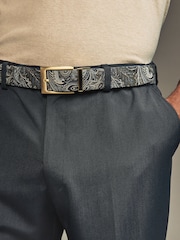Black Reversible Printed Leather Belt - Image 2 of 7
