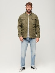 Superdry Green Military M65 Embroidered 100% Cotton Lightweight Jacket - Image 3 of 7