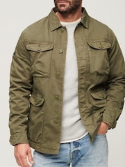 Superdry Green Military M65 Embroidered 100% Cotton Lightweight Jacket - Image 4 of 7