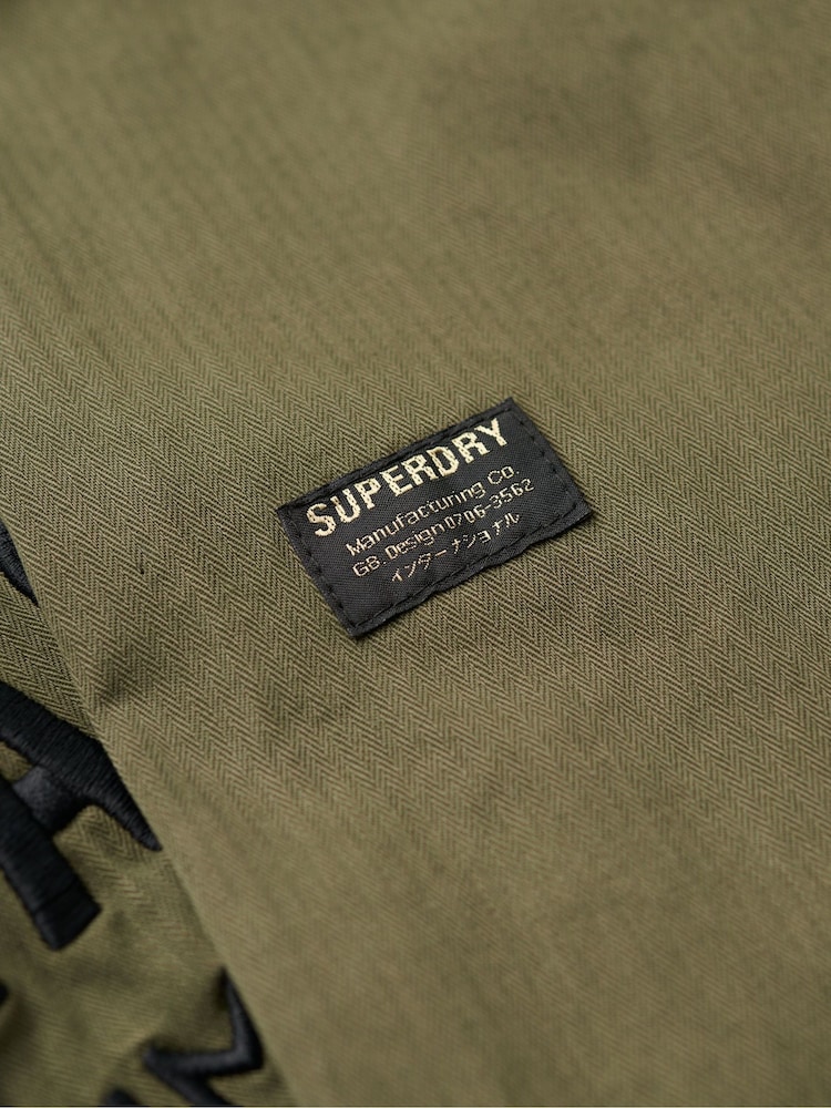 Superdry Green Military M65 Embroidered 100% Cotton Lightweight Jacket - Image 7 of 7