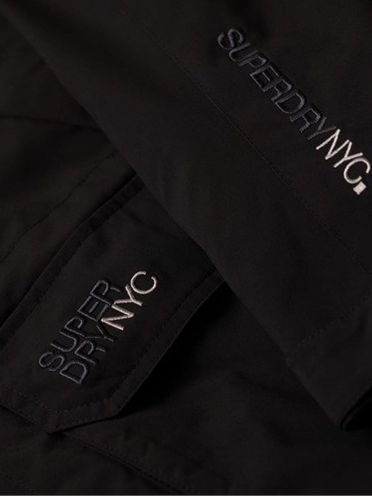 Superdry Black City Hooded Wind Parka Jacket - Image 7 of 7