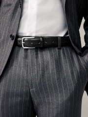 Black Pebble Texture Leather Belt - Image 1 of 4