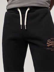 Superdry Black Classic Vintage Logo Heritage Joggers - Image 4 of 6