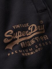 Superdry Black Classic Vintage Logo Heritage Joggers - Image 5 of 6