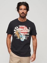 Superdry Black 100% Cotton Tokyo Graphic T-Shirt - Image 1 of 5