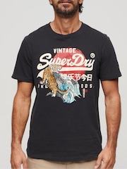 Superdry Black 100% Cotton Tokyo Graphic T-Shirt - Image 4 of 5