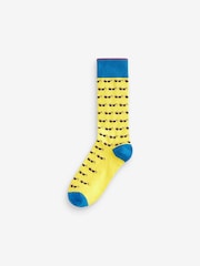 Blue/Green Fun Pattern Socks 5 Pack - Image 5 of 7