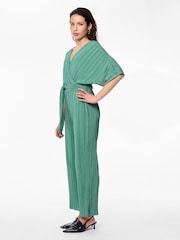Y.A.S Green Plisse Belted Jumpsuit - Image 3 of 5