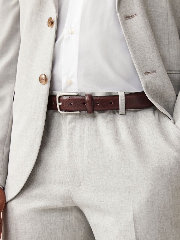 Brown Pebble Texture Leather Belt - Image 1 of 5