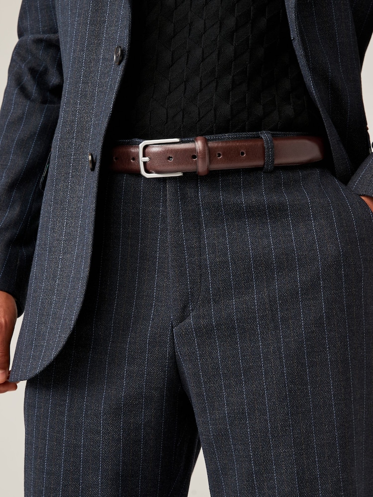 Brown Pebble Texture Leather Belt - Image 2 of 5