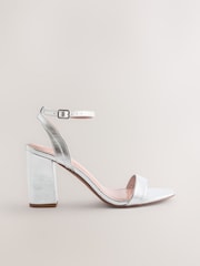 Silver Standard/Wide Fit Block Heel Sandals - Image 10 of 15