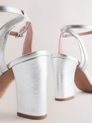Silver Standard/Wide Fit Block Heel Sandals - Image 11 of 15