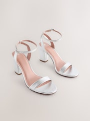 Silver Standard/Wide Fit Block Heel Sandals - Image 15 of 15