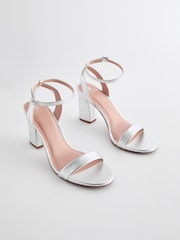 Silver Standard/Wide Fit Forever Comfort® Block Heel Sandals - Image 4 of 9