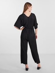 Y.A.S Black Plisse Belted Jumpsuit - Image 2 of 6