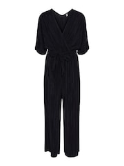 Y.A.S Black Plisse Belted Jumpsuit - Image 5 of 6
