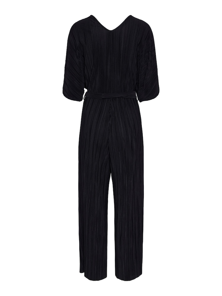 Y.A.S Black Plisse Belted Jumpsuit - Image 6 of 6