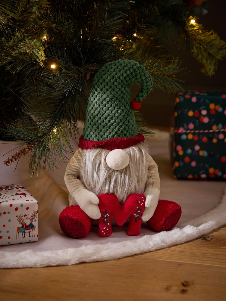 Green Alphabet Monogram Christmas Gonk Plush Ornament - Image 1 of 6