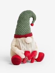 Green Alphabet Monogram Christmas Gonk Plush Ornament - Image 4 of 6