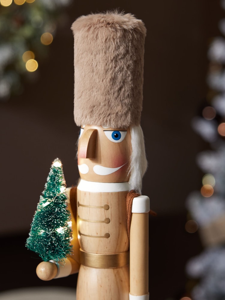 Natural Christmas Light Up Nutcracker Ornament - Image 2 of 6