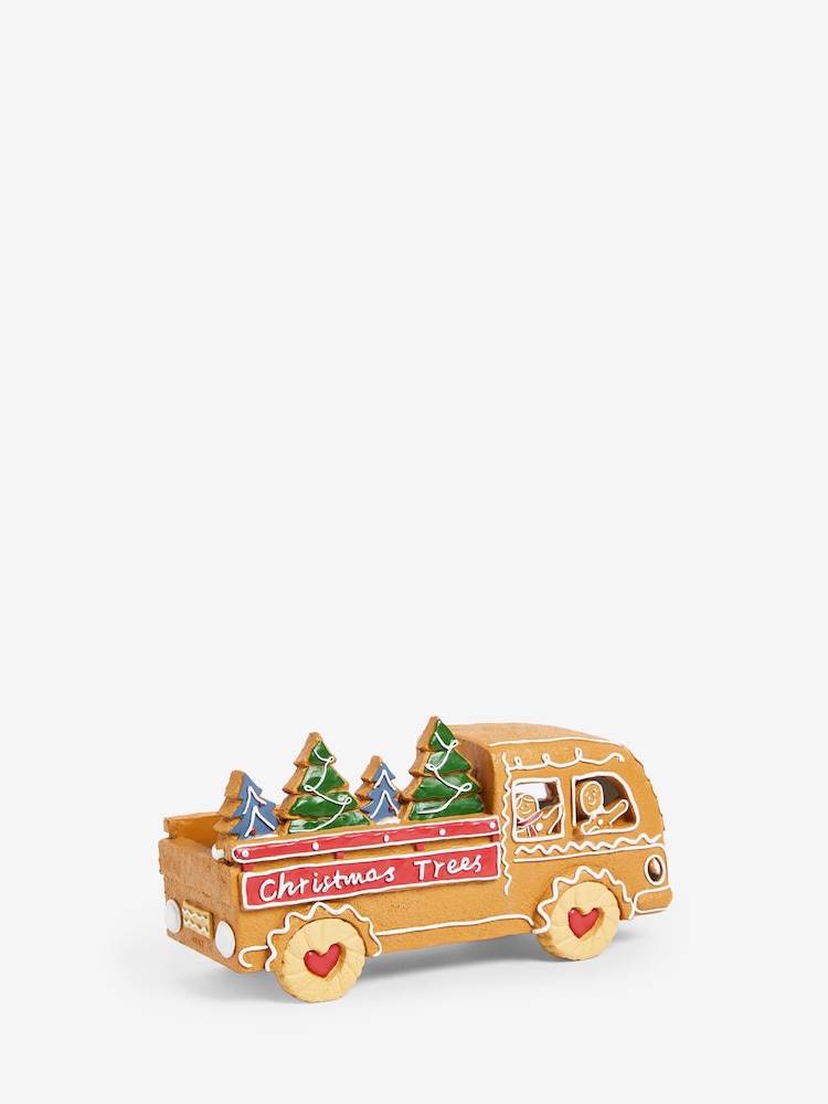 Brown Light Up Christmas Gingerbread Truck Ornament - Image 3 of 3
