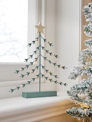 Teal Blue Metal Christmas Tree Ornament - Image 1 of 5