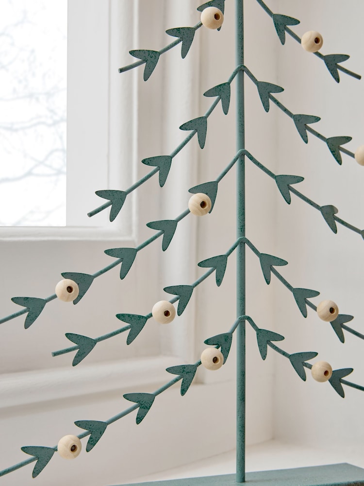 Teal Blue Metal Christmas Tree Ornament - Image 2 of 5 Teal Blue Metal Christmas Tree Ornament - Image 2 of 5