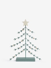 Teal Blue Metal Christmas Tree Ornament - Image 3 of 5
