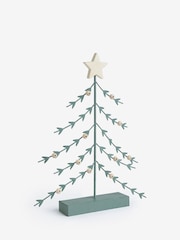 Teal Blue Metal Christmas Tree Ornament - Image 4 of 5