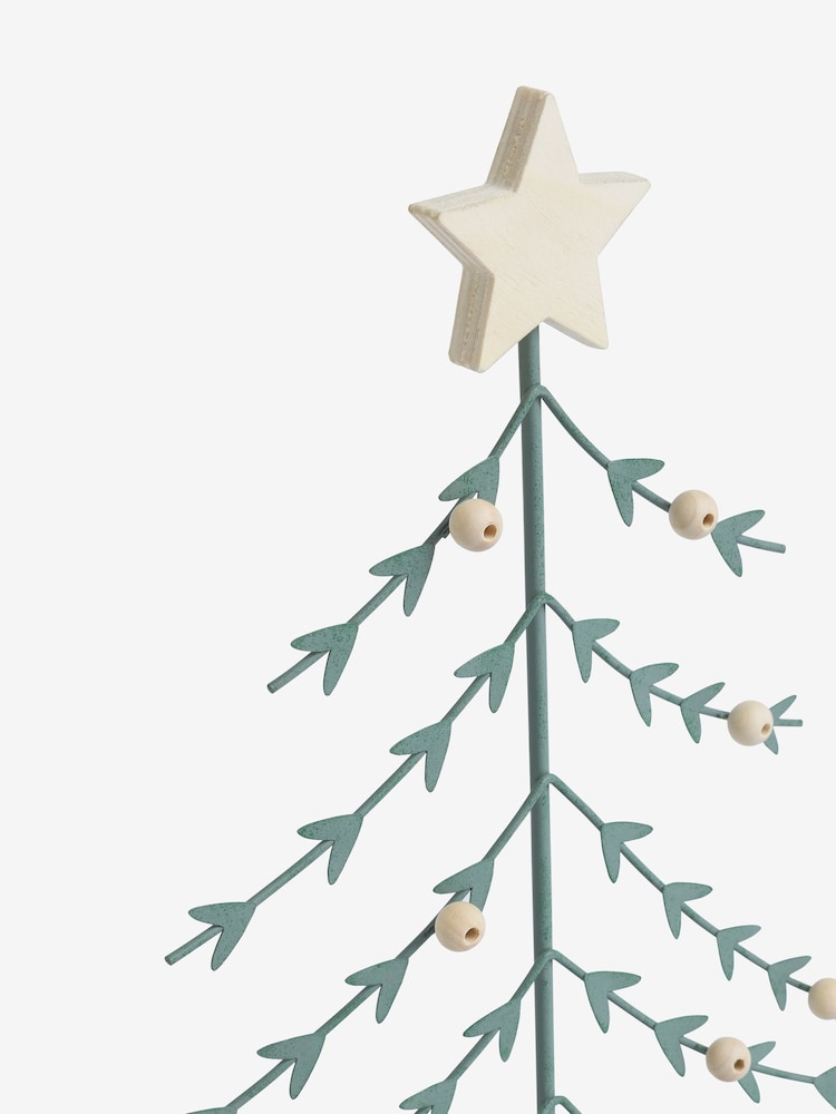Teal Blue Metal Christmas Tree Ornament - Image 5 of 5
