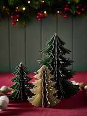 Set of 3 Green Paper Christmas Trees - Image 1 of 5