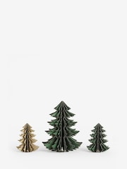 Set of 3 Green Paper Christmas Trees - Image 4 of 5