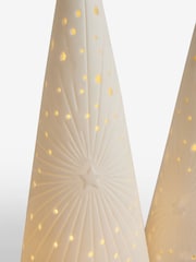 Set of 2 White Light Up Ceramic Christmas Trees - Image 5 of 5