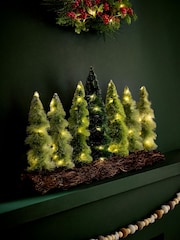 Green Light Up Bristle Christmas Tree Decoration - Image 1 of 4