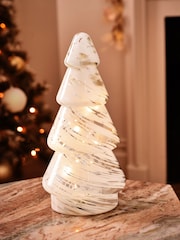 Gold Light Up Glass Tree Christmas Ornament - Image 1 of 5