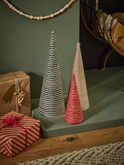 Set of 3 Navy Jute Cone Christmas Trees - Image 1 of 4