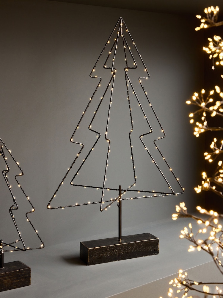 Black Light Up Metal Christmas Tree - Image 1 of 4