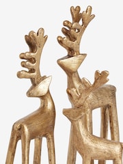 Set of 3 Gold Christmas Stags - Image 6 of 6