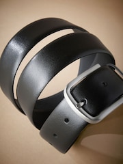 Black Signature Leather Infill Keeper Belt - Image 2 of 4