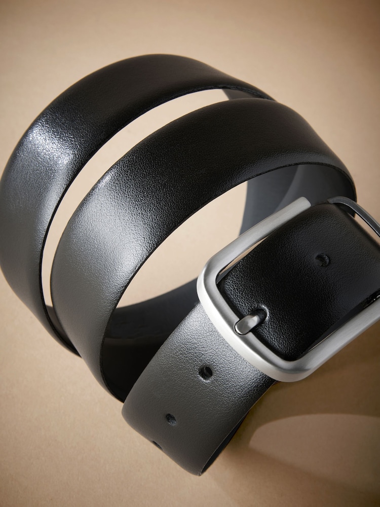 Black Signature Leather Infill Keeper Belt - Image 2 of 4
