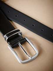 Black Signature Leather Infill Keeper Belt - Image 3 of 4