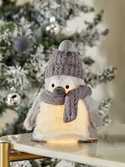 Grey Light-Up Penguin Christmas Ornament - Image 1 of 4